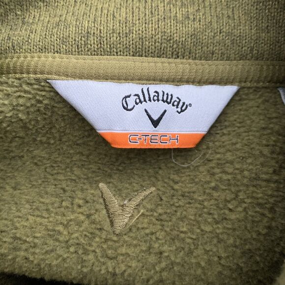 Callaway C-Tech Mens 1/4 Zip Golf Pullover Sweater Knit Pockets Green Sz M “CCH” - Picture 2 of 8